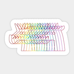 Rainbow Stroke Unicorn Sticker